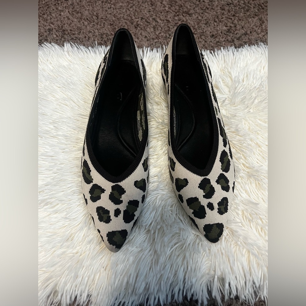 Vivaia Leopard Print Women's Shoes Kitten Heel